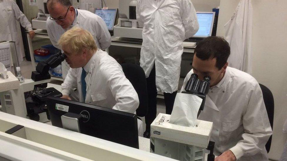 Boris Johnson and George Osborne at Great Ormond Street Hospital