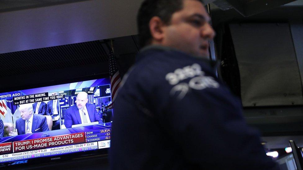 Trading floor TV shows Donald Trump