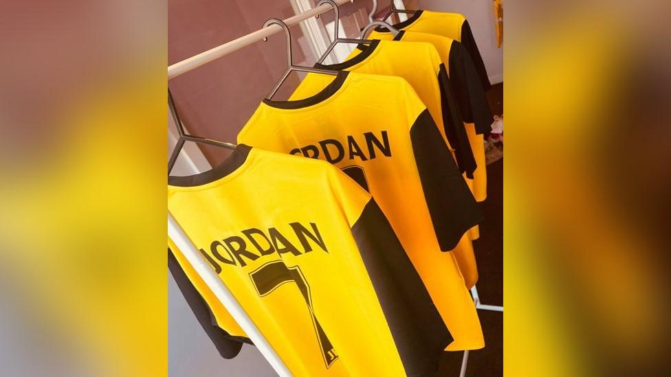 Football shirts in memory of Jordan Banks