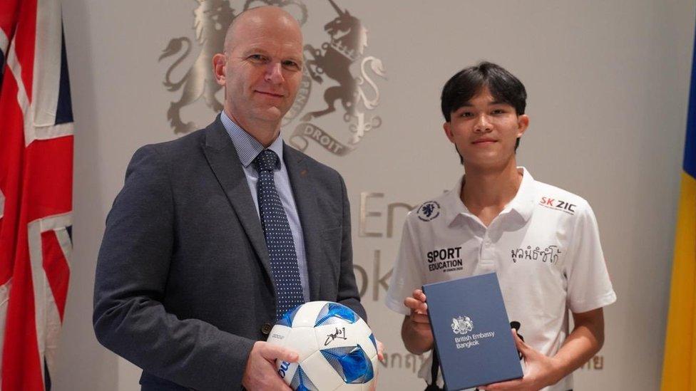 Dave Thomas, deputy head of mission at the British embassy in Thailand, on Wednesday reposted this picture from August, when the UK scholarship was announced