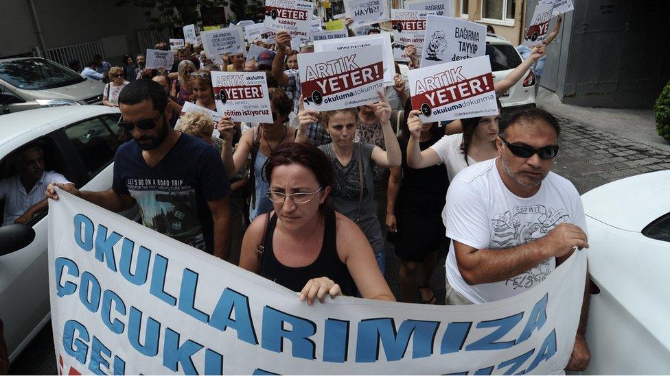 A 2014 protest in Istanbul over a school becoming an Imam Hatip