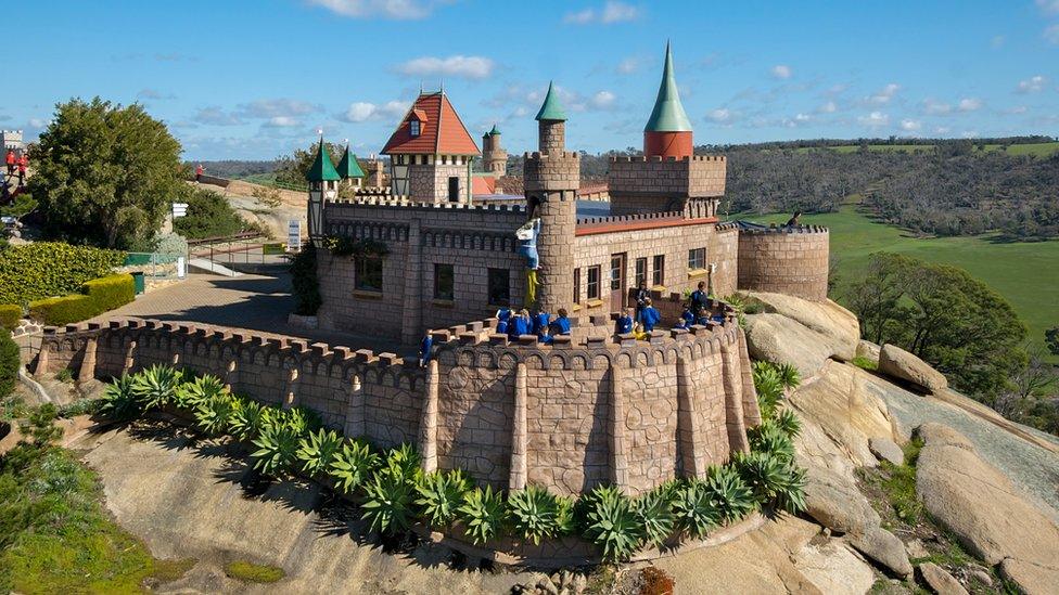 Children enjoy Fairy Park, a castle-themed park located in country Victoria