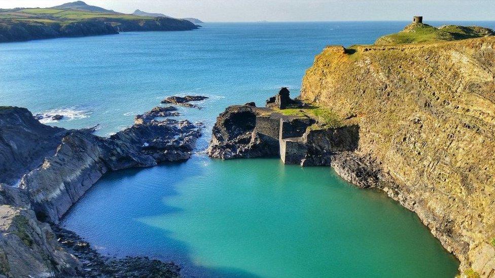 The Blue Lagoon in Abereiddy, Pembrokeshire,