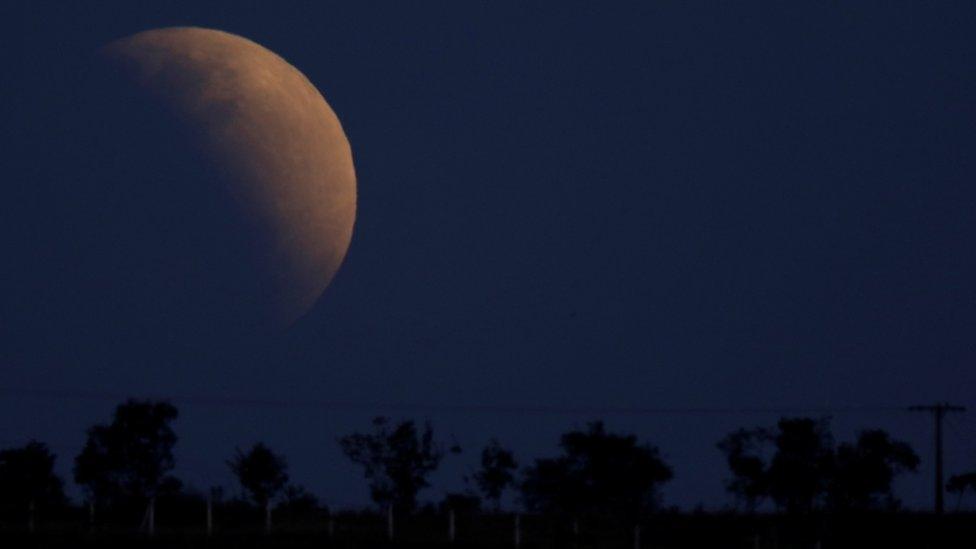 Lunar eclipse on 16 July 2019 viewed from Brasilia, Brazil