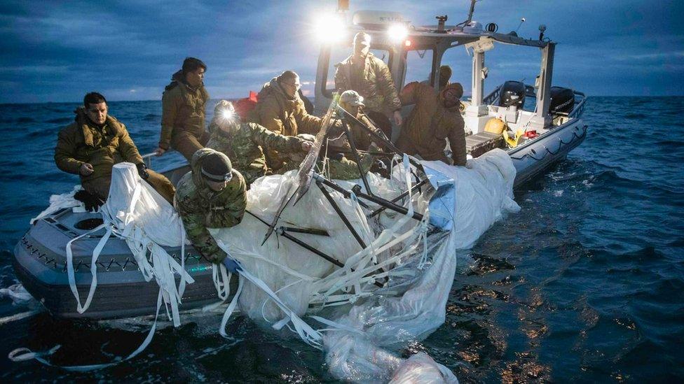 The US Navy recovered surveillance balloon debris from the Atlantic