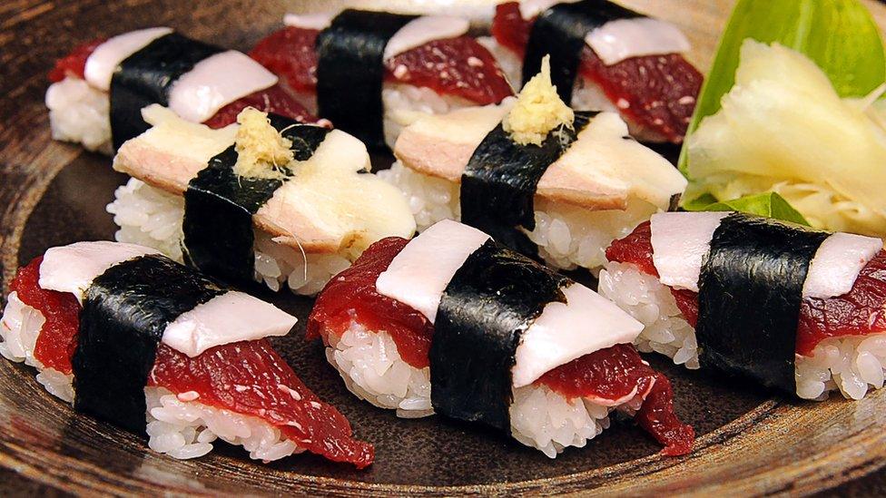 Whale sushi.