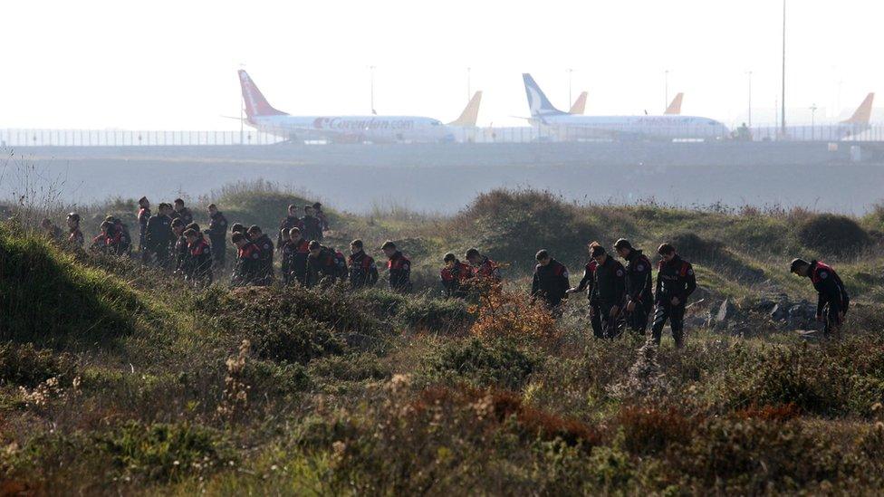 Turkish police search fields near Sabiha Gokcen airport after an explosion