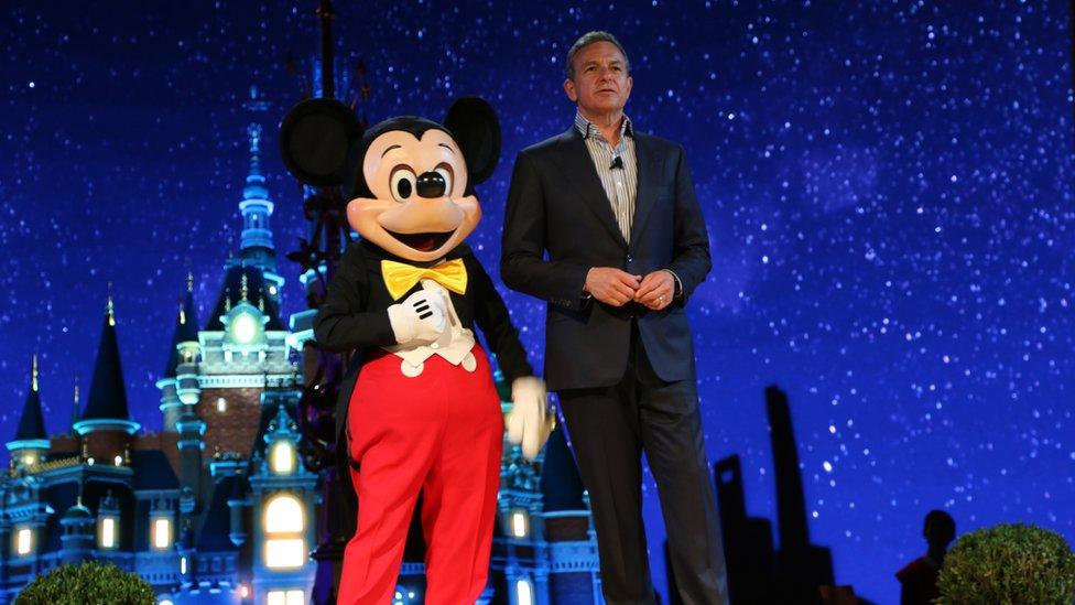 Mickey Mouse and Bob Iger