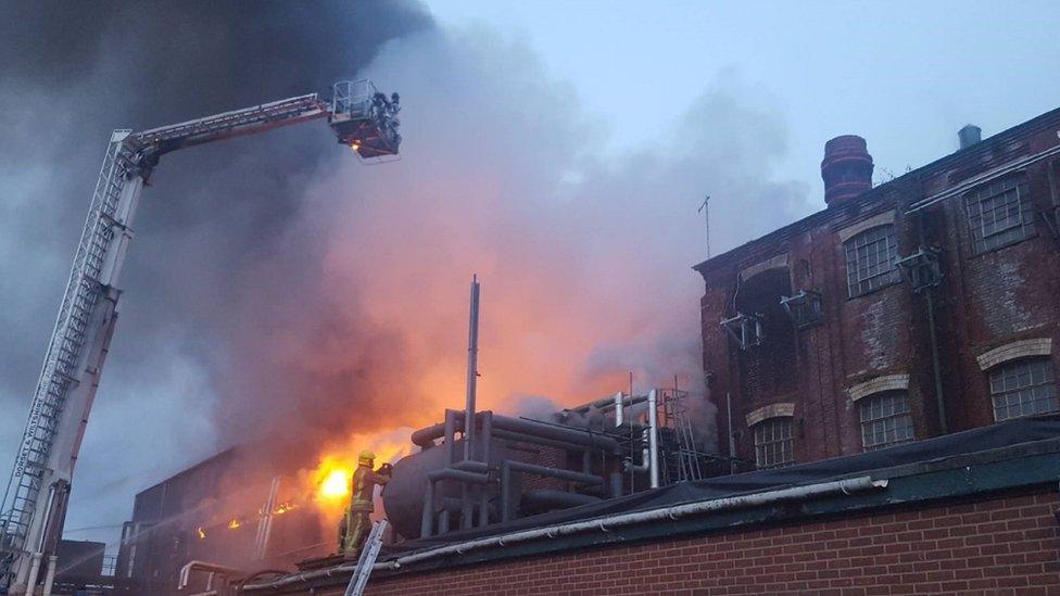 Blandford warehouse fire