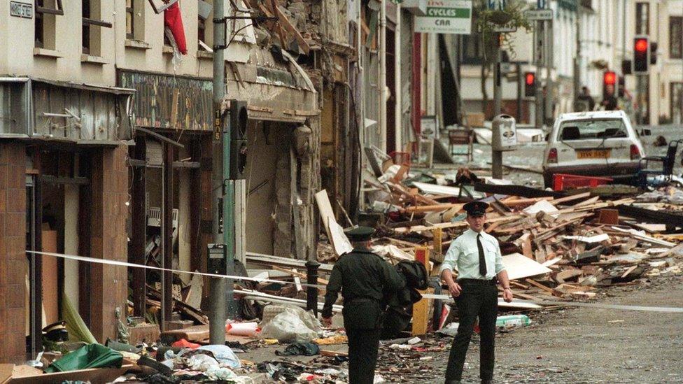 Market Street, Omagh, after the bomb