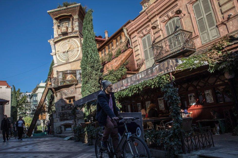 TBILISI, GEORGIA - OCTOBER 27, 2018: A view of the Rezo Gabriadze Marionette Theatre in Shavteli Street. Mikhail Japaridze/TASS (