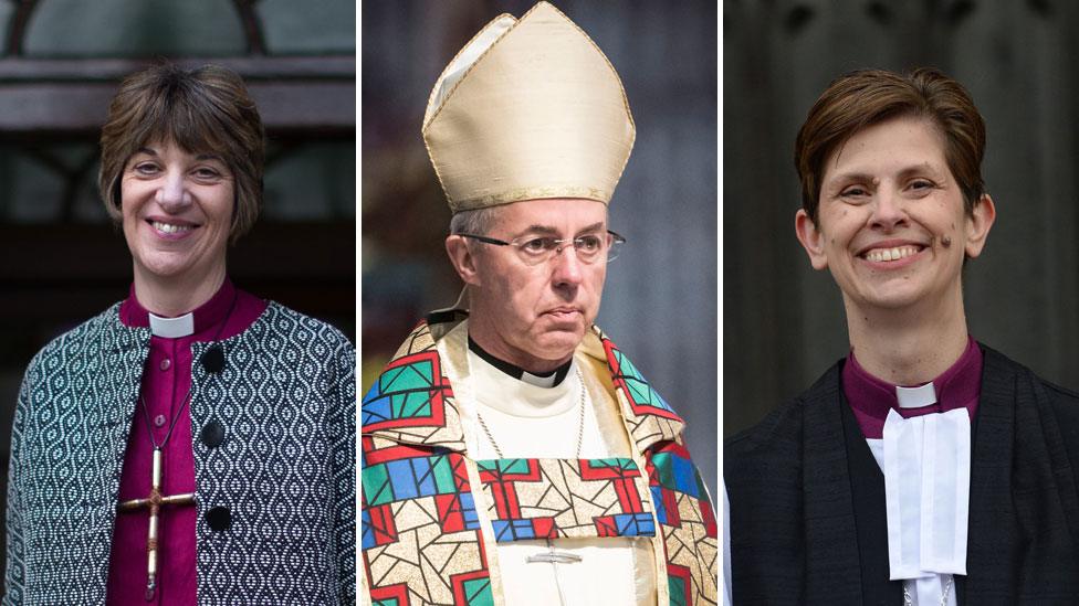 Rachel Treweek, Justin Welby and Libby Lane