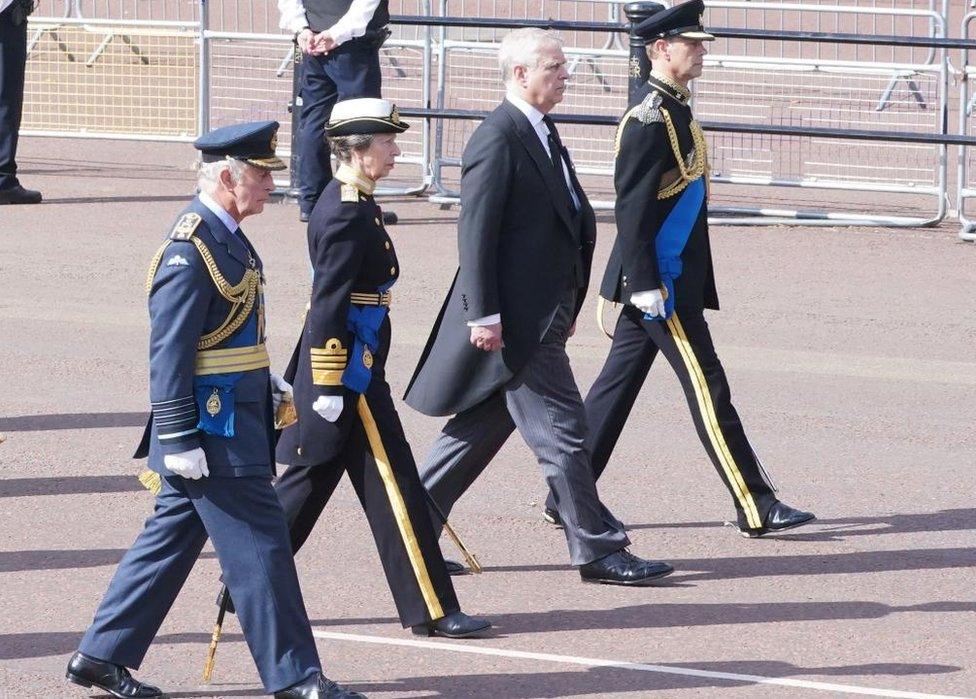 King Charles, Princess Anne, Prince Andrew and Prince Edward