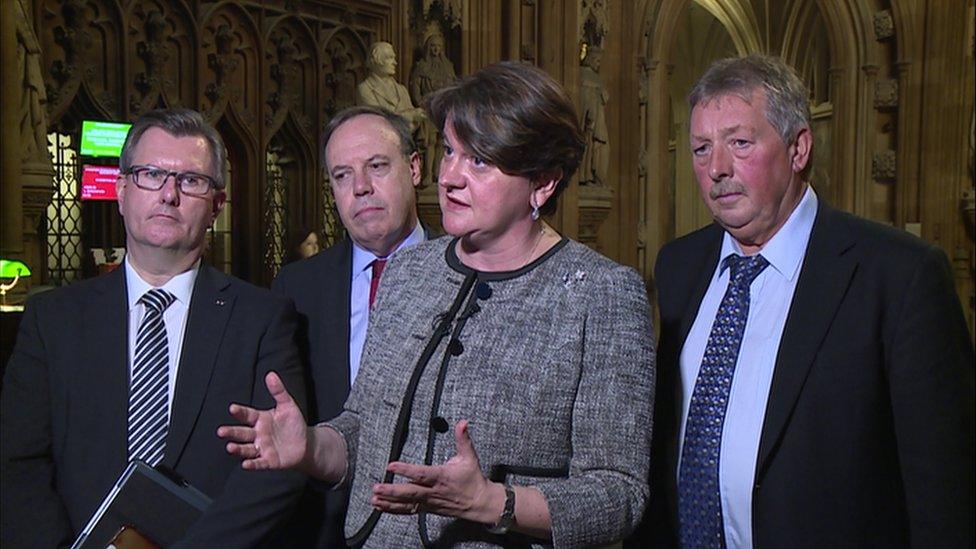 Sir Jeffrey Donaldson, Nigel Dodds, Arlene Foster and Sammy Wilson