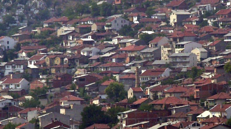 View of several houses in Veles