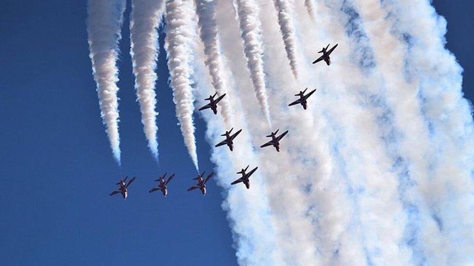 The Red Arrows over Swansea