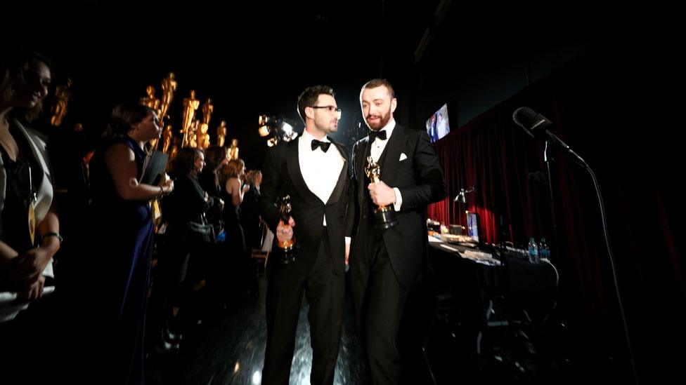 Sam Smith and Jimmy Napes backstage