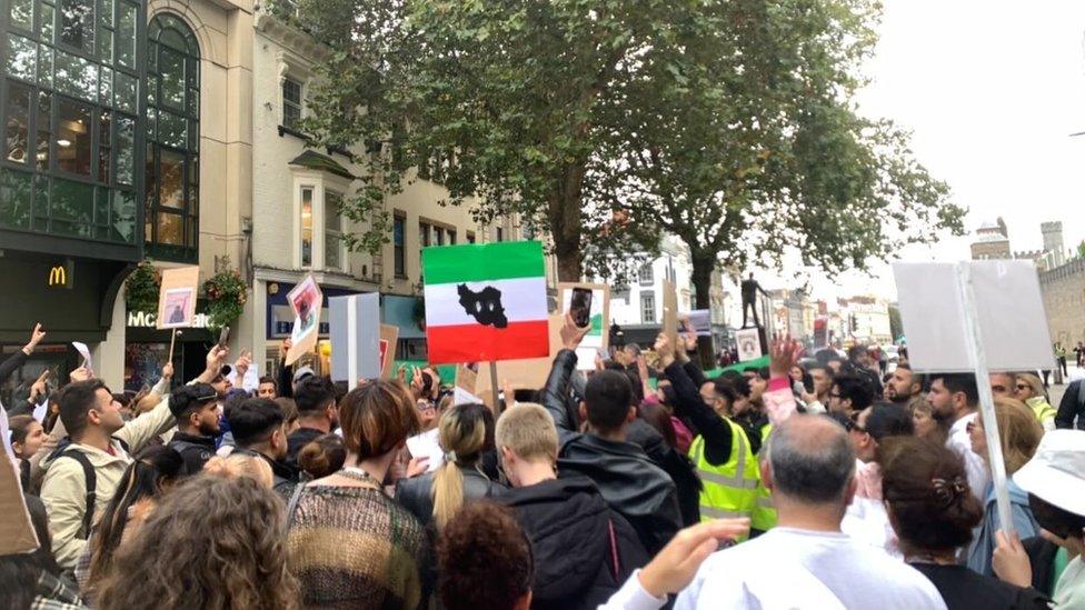 Protest in Cardiff city centre