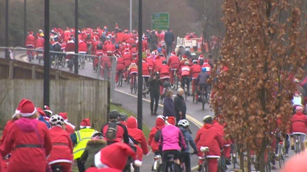 Santas on South Bristol Link Road