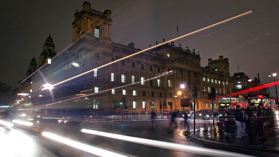 HMRC building at night