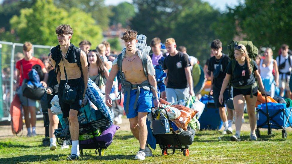 Reading Festival arrivals