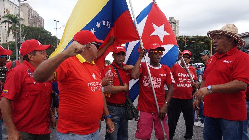 Government supporters in Venezuela