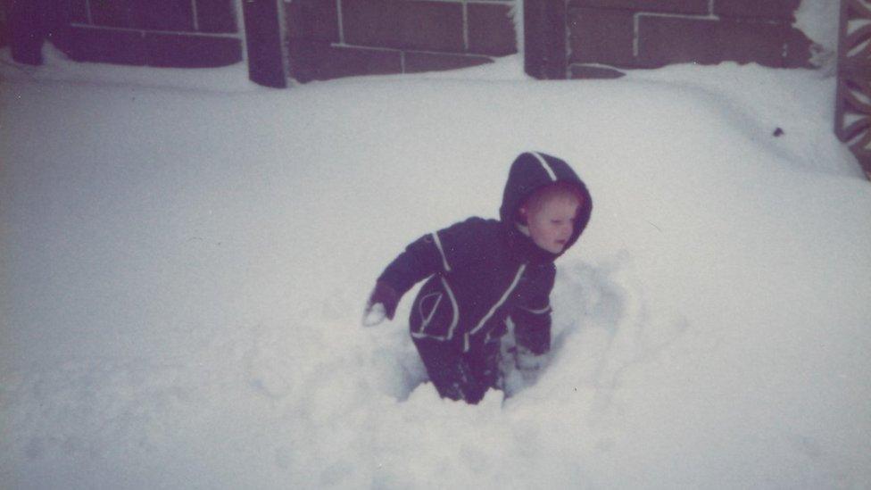 Neil in the snow aged three