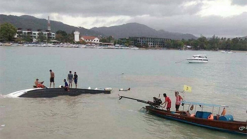 Photo taken with permission from the twitter feed of Nalinee Siriked of the scene near Koh Samui in Thailand