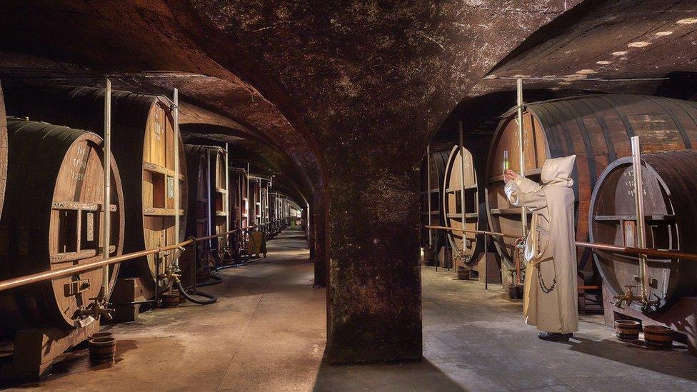 Barrels of Chartreuse in the vaults