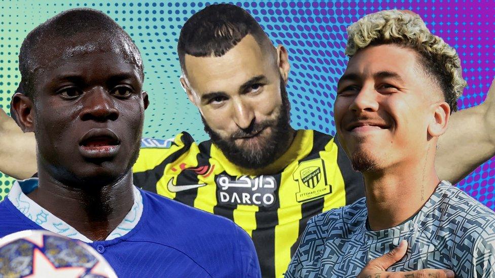 N'Golo Kante Karim Benzema and Roberto Firmino