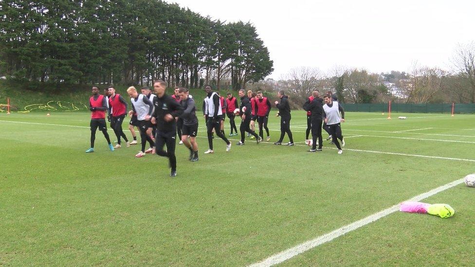 Plymouth Argyle in training