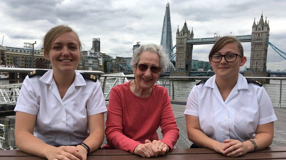 Lynsey, Marie and Sara talk about how things have changed for women in the Armed Forces. They are sat at HMS President overlooking the River Thames.