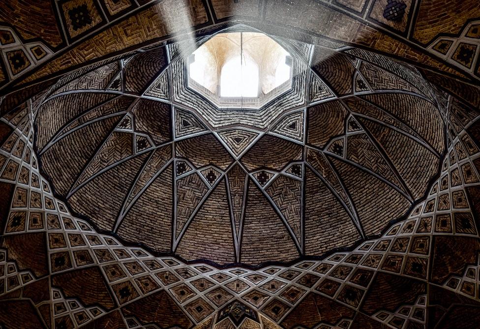 An ornate domed ceiling