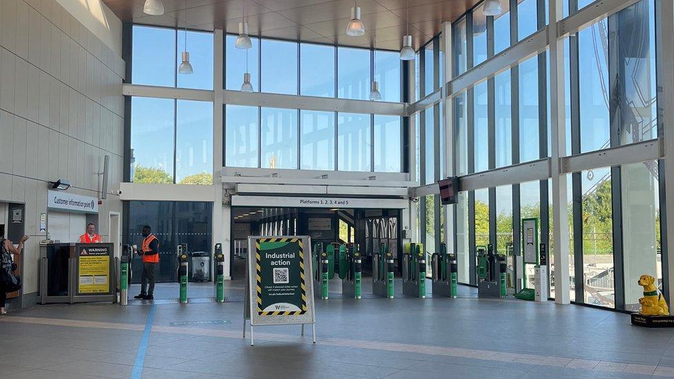 An empty Northampton railway station