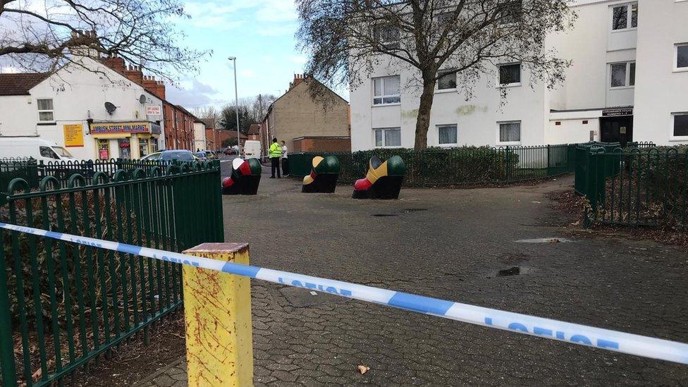 Police cordon in Byfield Road