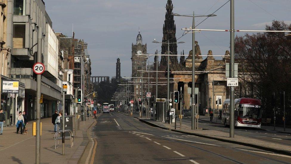 General view of Princes Street, as the spread of the coronavirus disease (COVID-19) continues in Edinburgh