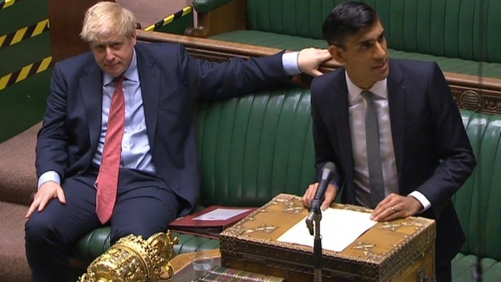 Boris Johnson with Rishi Sunak