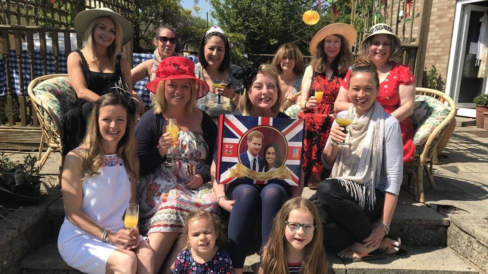 Picture: Women enjoying the sunshine in Dinas Powys before the wedding