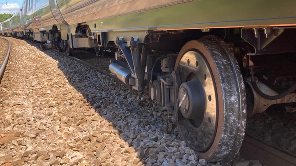 Derailed Greater Anglia Train