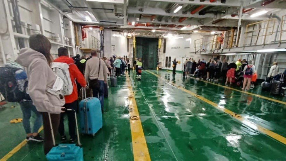 Passengers on a ferry