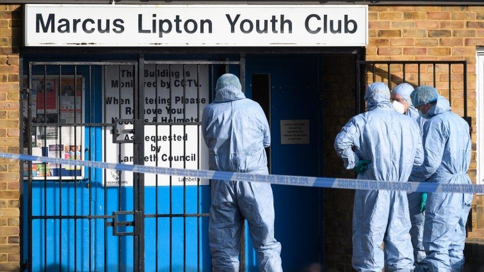 Youth club murder scene