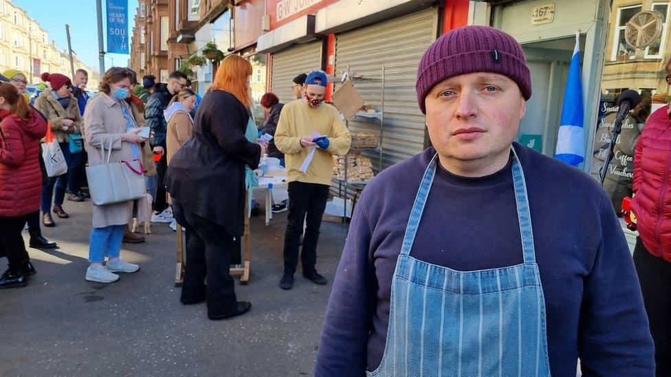 Yuriy Kachak owns the Deanston Bakery in the southside of Glasgow