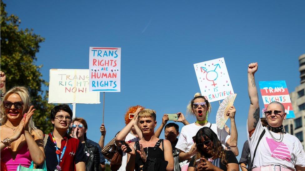 Trans Pride demonstrators