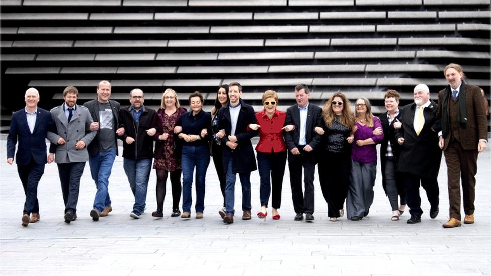 Nicola Sturgeon meets her new Dundee councillors at the V&A on Saturday