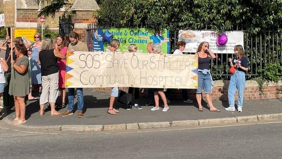 A protest at St Peter's Hospital