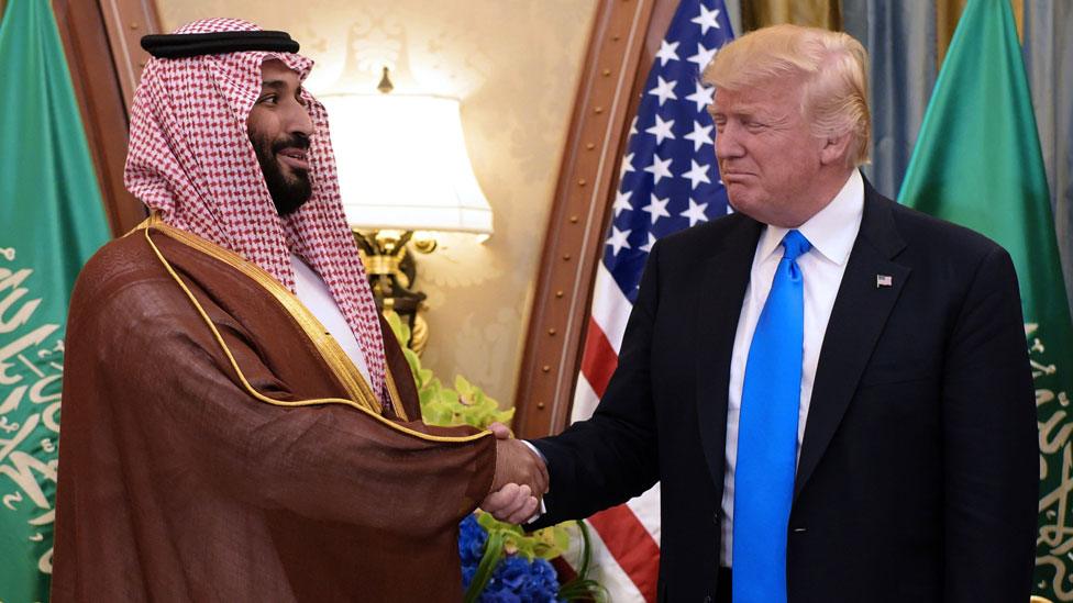 US President Donald Trump (R) and Saudi Deputy Crown Prince Mohammad bin Salman al-Saud