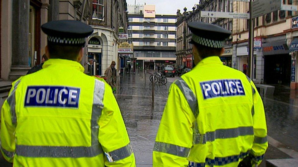 Police officers on a Scottish street