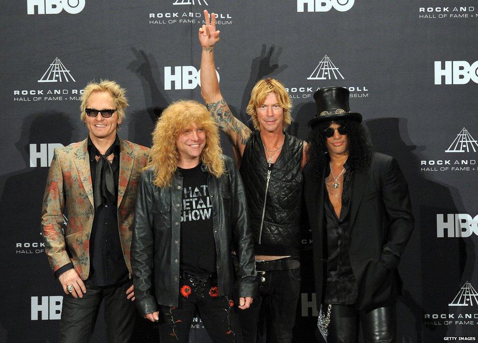 Matt Sorum, Steven Adler, Duff McKagan and Slash