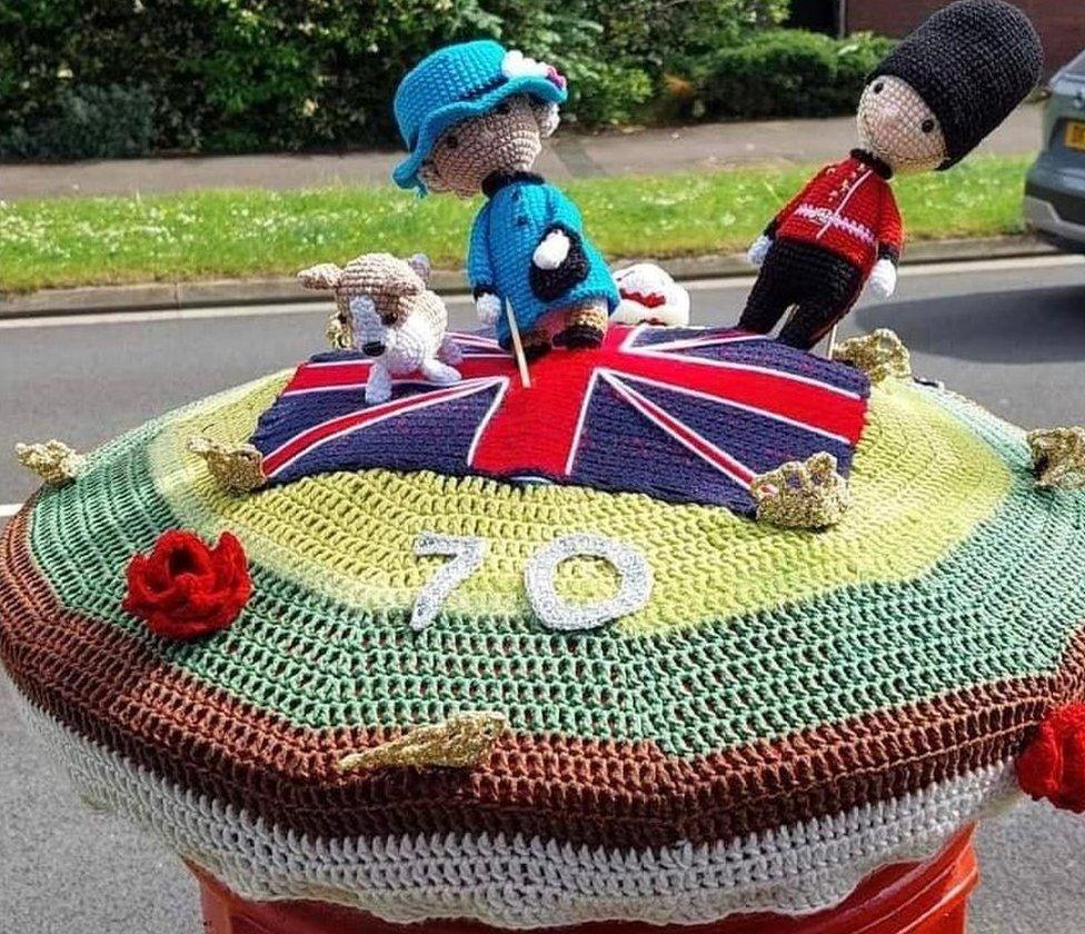 A post box topper in Quedgeley