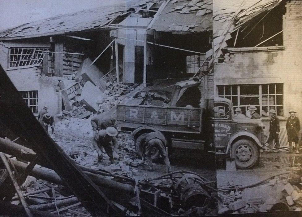 Damage to the general stores and office